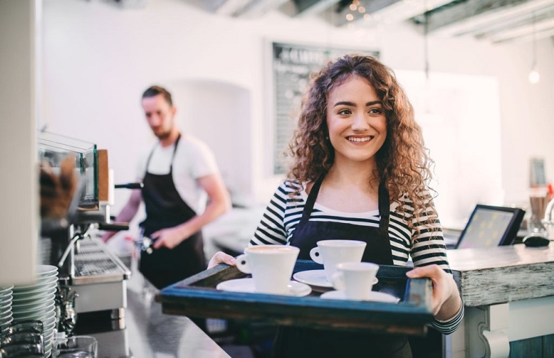 Teen gets to work as a barista