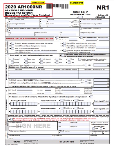 Income requirements for Arkansas tax return