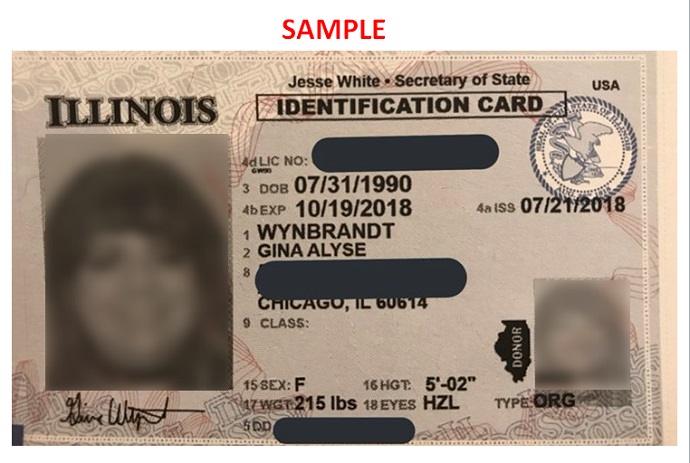 illinois state id card sample