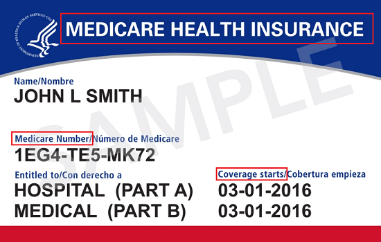 Medicare health insurance card sample