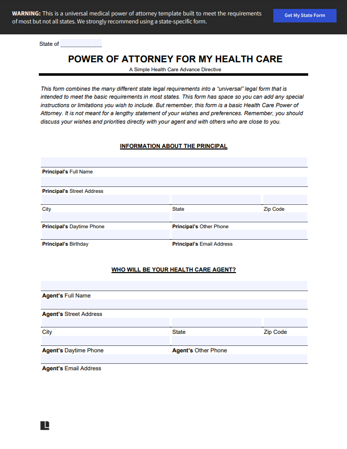 medical power of attorney forms